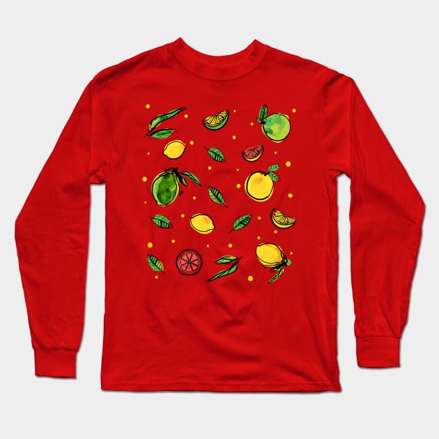 Fresh Fruity Long Sleeve T-Shirt by CindyS